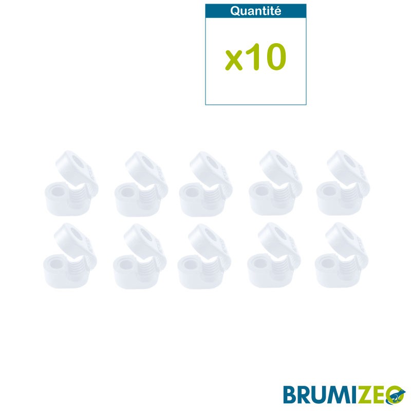 BRUMIZEO lot de 10 colliers de fixation déportés blanc diamètre 8