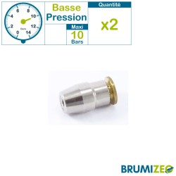 BRUMIZEO accessoires lot de 2 embouts porte buse fin de ligne droit basse pression diamètre 8