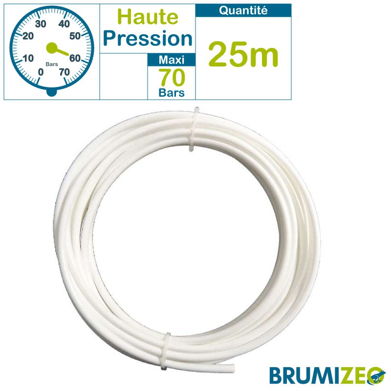 BRUMIZEO tube blanc en nylon 25 mètres haute pression diamètre 8